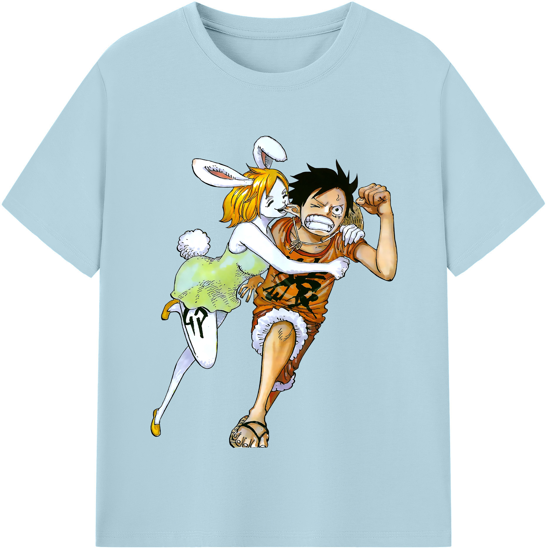 ワンピース モンキー・D・ルフィ ONE PIECE Monkey D. Luffy 綿100％半袖Tシャツ（フロントプリント）